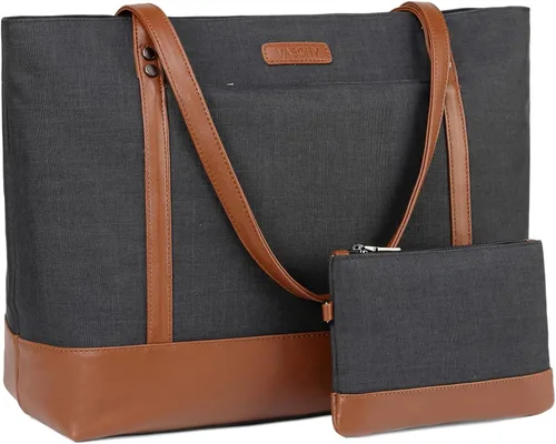Miniatura 12 de VASCHY Bolsa de mano para laptop para mujer, grande de 15.6 pulgadas, bolsa para profesores, maletín para viajes, trabajo, negocios, oficina