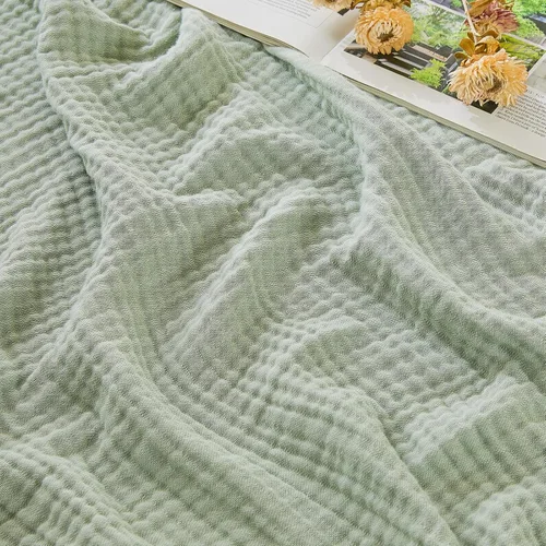 Miniatura 16 de EMME - Manta de algodón tamaño queen, suave y grande, de muselina, de 90 x 90 pulgadas, ligera y transpirable, de gasa blanca, para todas