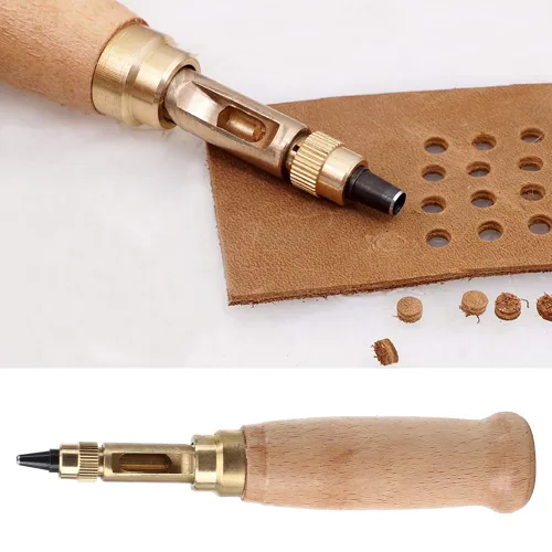 Miniatura 3 de Herramienta automática de perforación de cuero 6 en 1, perforadora de agujero de tornillo ajustable para encuadernación, costura, manualidades