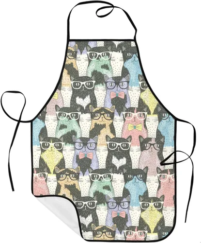 Miniatura 23 de Sigouyinei Delantales para mujeres con bolsillos, delantal para hombres, delantal adecuado para chefs camareros, técnicos de uñas para hornear