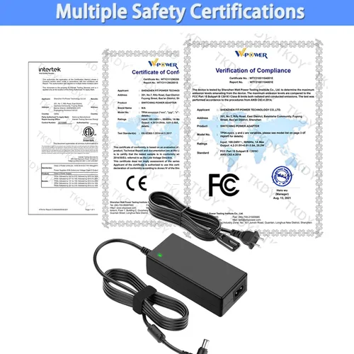Miniatura 4 de DC 19V compatible con el cable de alimentación de monitor LG, certificados UL, repuesto para fuente de alimentación de TV LG de 19 voltios, 34, 32