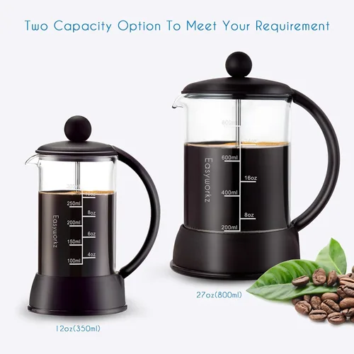 Miniatura 9 de Easyworkz Eclipse French Press Cafetera de 12 onzas con vidrio de borosilicato
