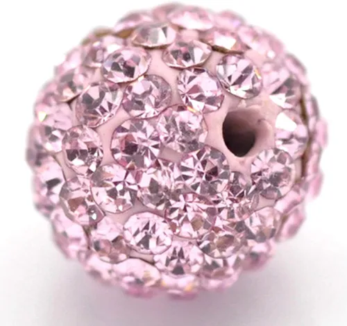Miniatura 29 de RUBYCA Pave - Cuentas de arcilla de cristal checo para joyería Shamballa (20 unidades, 0.472 pulgadas, morado claro)