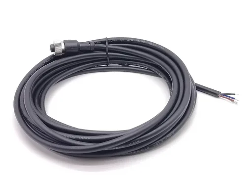 Miniatura 38 de Elecbee Cable M12 A-Code Conector recto de cabeza hembra individual Cable eléctrico de enchufe de aviación (cable de 12 pines 1M/3.3 pies)