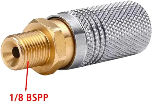Miniatura 2 de Paintball PCP 1/8 "BSPP Acoplador de rosca macho HPA CO2 conector de recarga de tanque de aire de desconexión rápida Adaptador de liberación rápida