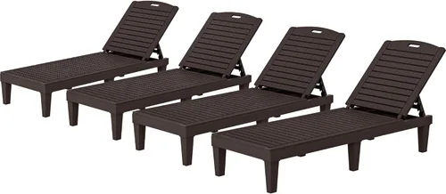 Miniatura 11 de YITAHOME - Tumbonas para exteriores con cojín y respaldo ajustable, tumbonas resistentes para patio junto a la piscina, fácil montaje, impermeables