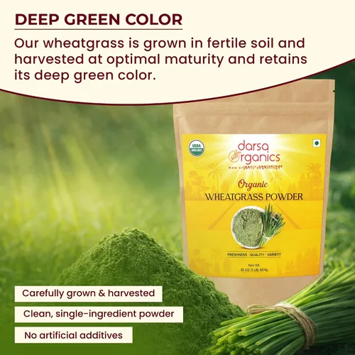 Miniatura 6 de Wheatgrass - Polvo de 1 libra – Hierba de trigo orgánica USDA de primera calidad, polvo verde molido fino para una mezcla suave, sin OMG, vegano