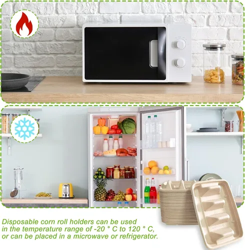 Miniatura 4 de 50 soportes desechables para tacos para fiestas, platos de tacos desechables con 3 divisores, soportes desechables para tacos para fiestas, soporte