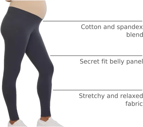 Miniatura 20 de Motherhood Maternity Leggings esenciales elásticos de longitud completa para mujer, ajuste secreto sobre el vientre