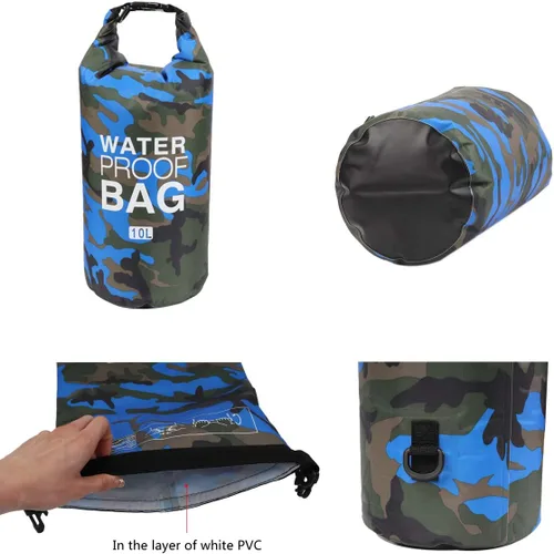 Miniatura 3 de Bolsa seca impermeable de 2L/5L/10L/15L/20L/30L, saco enrollable que mantiene el equipo seco para kayak, rafting, navegación, natación, campamento