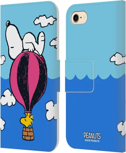 Head Case Designs Funda de piel con licencia oficial de Peanuts Snoopy & Woodstock Balloon Halfs and Laughs para Apple iPhone 7/8/SE 2020 y 2022