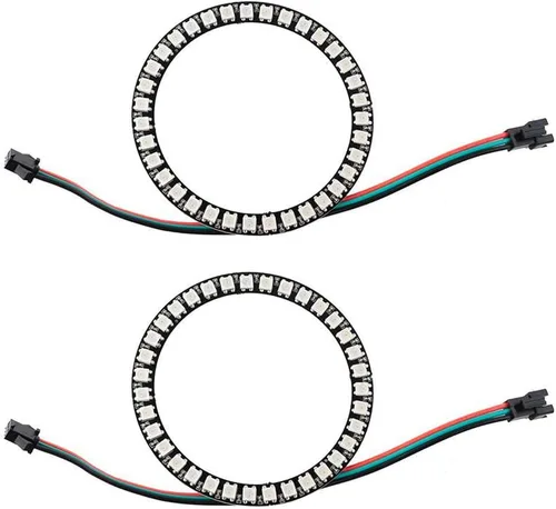 2 unids 35Bits WS2812 5050 RGB LED anillo lámpara luz etapa luz con controlador de anillo RGB a todo color integrado para Arduino Raspberry Pi ESP32