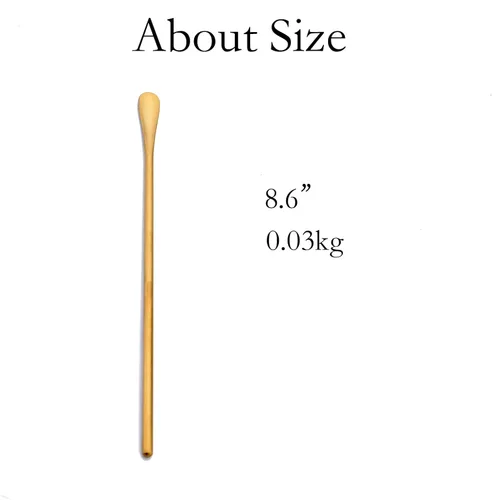 Miniatura 5 de 6 cucharas de mango largo mate de 8.6 pulgadas de acero inoxidable 304 para cóctel, cucharas de mezclar, cucharas de helado, cucharas de miel