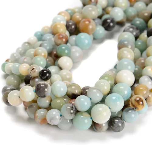 Miniatura 33 de 65 cuentas de jade blanco de 0.236 pulgadas, piedra natural, piedras preciosas redondas auténticas para hacer pulseras de bricolaje, joyas, cuerdas