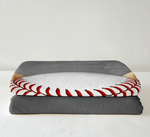 Miniatura 3 de Erosebridal Manta de béisbol impresa en 3D, manta de forro polar con diseño de bate de béisbol para niños, adolescentes y adultos, regalo
