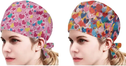 Miniatura 26 de Babrukda Paquete de 2 gorras con banda para el sudor ajustable con lazo en la espalda, gorro divertido