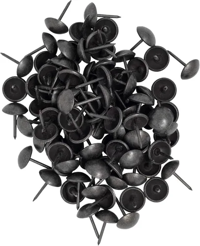 Tachuelas de tapicería de alta calidad, ribete decorativo de cabeza de clavo para muebles, 7/16 pulgadas de diámetro (200 unidades, perla negra)