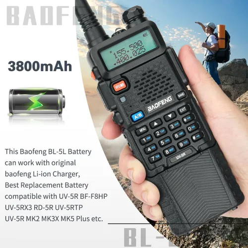 Miniatura 9 de BAOFENG Batería UV-5R BL-5 3800mAh USB-C de carga extendida de alta capacidad para radios UV5R BF-F8HP serie UV-5R con cable de carga tipo C