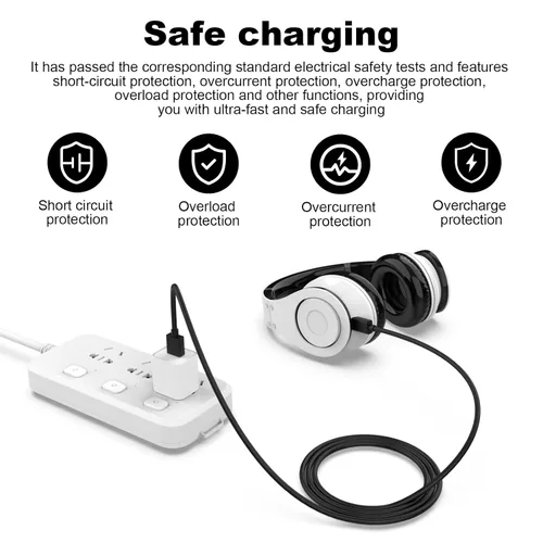 Miniatura 5 de Zosvoses Cable de carga A50 compatible con auriculares Astro A50, A38, A20, cable de carga micro USB para MixAmp Pro TR, MixAmp TXD, 6.6 pies