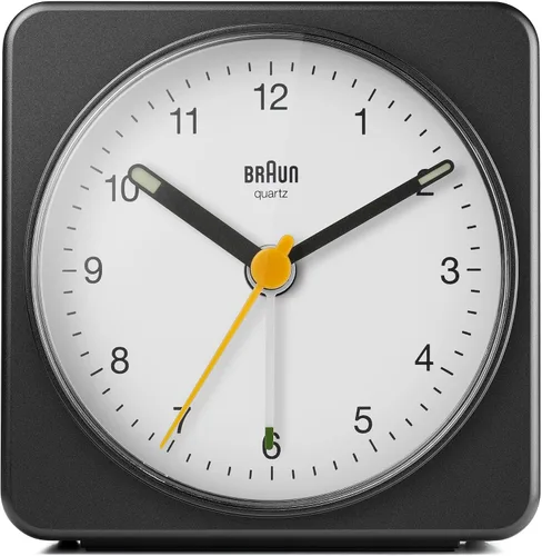 Miniatura 12 de Braun Reloj despertador analógico clásico con repetición y luz, movimiento de barrido de cuarzo silencioso, alarma de pitido Crescendo en blanco