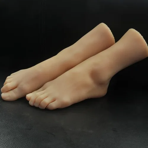 Miniatura 8 de 1 par de silicona Lifesize femenino maniquí exhibición pie joyería sandalia zapato calcetín exhibición arte boceto con uñas