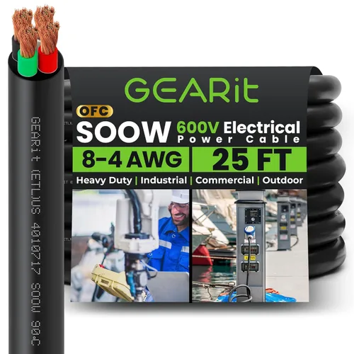 Miniatura 16 de GEARit Cable de alimentación portátil 6/3 6 AWG (100 pies - 3 conductores) SOOW 600V Cable eléctrico de calibre 6 para derivaciones de motor, luces