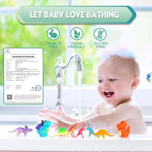 Miniatura 6 de Aofmee Bombas de baño para niños, bombas de baño para niños con juguete de dinosaurio en el interior, rellenos de cesta de Pascua para niños, huevos