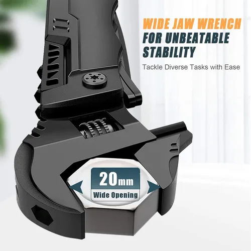 Miniatura 6 de Hanboost Llave multiherramienta 19 en 1 multiusos para equipo de campamento, tamaño de bolsillo, llave ajustable con alicates, cortador de alambre