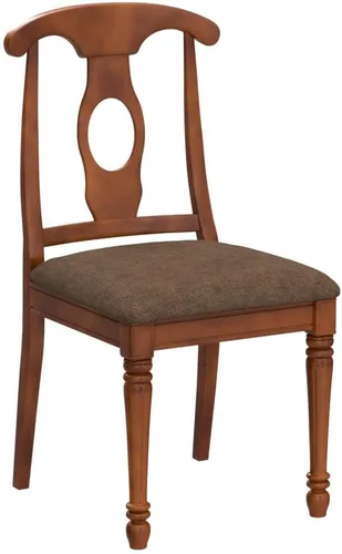 Miniatura 4 de East West Furniture NAC-SBR-C Napoleon - Sillas de comedor de cocina tapizadas de tela de lino, juego de 2, color marrón