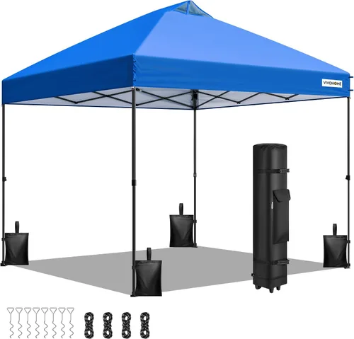 Miniatura 12 de VIVOHOME - Tienda de campaña desplegable de 8x8 pies, refugio portátil para exteriores con configuración de un solo empuje, resistente con bolsa