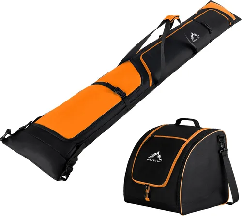 Miniatura 7 de GoHimal Ski Bag and Boot Bag Combo, Padded Skis Bag for Air Travel, Safety Reinforce Ski Carrier Bag Fits for Skis Up to 200 CM and Boots Up To