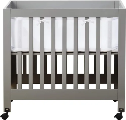 Miniatura 7 de BreathableBaby, Forro de malla transpirable para cunas con colchón de 38 x 24 pulgadas, gris, malla clásica de 0.118 in, cubre 4 lados, seguridad