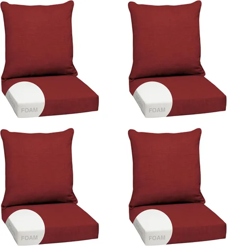 Miniatura 51 de Arden Outdoor Deep Seat Cushion Set, 24 x 24 pulgadas, Cojín para exteriores resistente al clima, a la lluvia y a la decoloración para silla, sofá