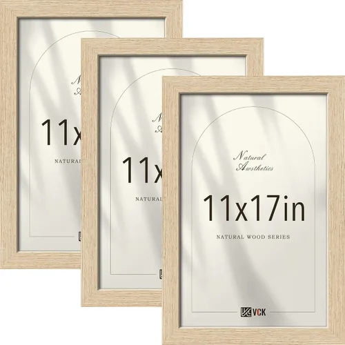 Miniatura 66 de VCK Juego de 3 portarretratos de madera negra de 8 x 10 pulgadas con exclusiva veta de madera, marco para el hogar, estudio y galería, mesa o colgar