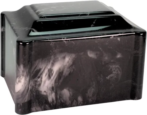 Miniatura 3 de Urna de cremación de mármol cultivado de claremont negro grabada personalizada, tamaño adulto, urnas de cremación para cenizas humanas, entierro
