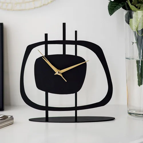 muyika Reloj de mesa para sala de estar, oficina, mesita de noche, cocina, reloj de escritorio analógico con estante de noche silencioso con tamaño