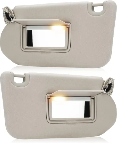 Visera solar de reemplazo para conductor izquierdo y pasajero derecho color beige compatible con Nissan Pathfinder 2013-2018, Infiniti QX60