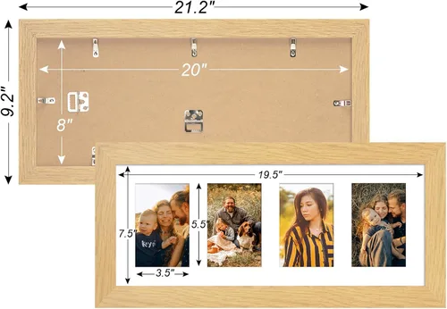 Miniatura 213 de Marcos de Fotos Collage de 13.5X15.5 con 7 Aberturas para Fotos de 4X6, Marco de Fotos Múltiples con Paspartú para Decoración de Pared, Grano