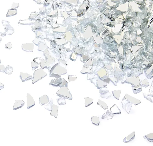 Miniatura 3 de TWINKLING Brillantina de piedra de grava de vidrio de fuego de alto brillo, vidrio roto, chips de gemas de fuego, vidrio triturado para manualidades