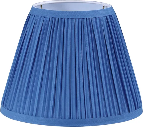 Miniatura 12 de Aspen Creative 58912, Empire Uno - Pantalla de lámpara en azul mezclilla, 5 pulgadas superior x 9 pulgadas inferior x 7 pulgadas de altura Azul denim