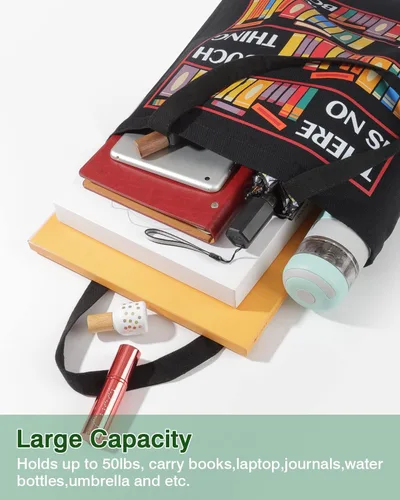 Miniatura 5 de Bolsa de lona AUSVKAI estética para mujer, lindas bolsas de tela reutilizables de algodón para compras, playa, comestibles