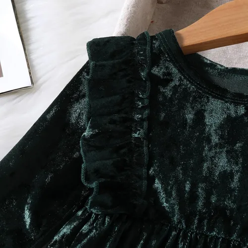 Miniatura 163 de IDOPIP Vestido tutú de terciopelo para niñas pequeñas, vestido de manga larga para princesa, Navidad, cumpleaños, fiesta, boda, vestidos de otoño e
