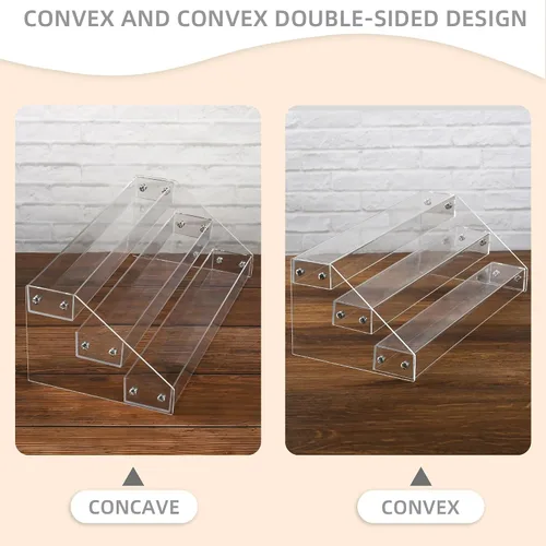 Miniatura 5 de AISIDERK Elevador de acrílico de 12 pulgadas, estantes, organizador de perfumes transparente de 3 niveles, organizador acrílico resistente y estable