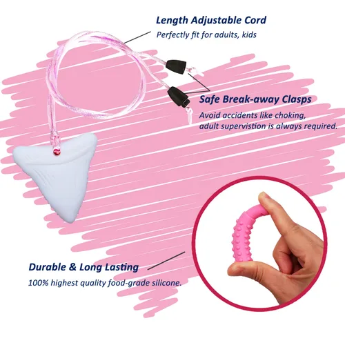 Miniatura 3 de Collares masticables para niños y adultos, paquete de 6 juguetes sensoriales de silicona para masticar para niños autistas