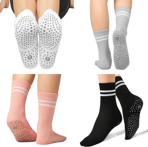 Miniatura 4 de Toes Home Calcetines de agarre para mujer, calcetines antideslizantes para pilates, yoga, calcetines para barre hospital, entrenamiento, calcetines