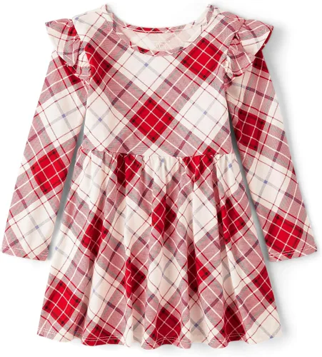 Miniatura 25 de The Children's Place Vestido diario estampado de manga larga para niñas de talla única y niños pequeños