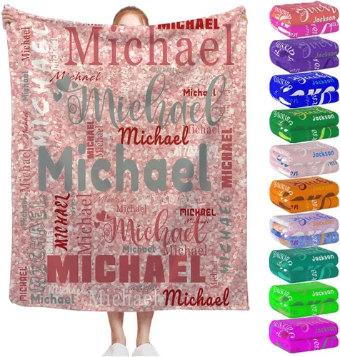 Miniatura 35 de Manta personalizada con nombre para niños, niñas, niños, adultos, hombres y mujeres, mantas personalizadas con nombre, regalos personalizados