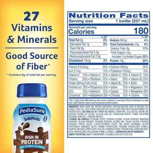 Miniatura 5 de PediaSure SideKicks Chocolate alto en proteínas (paquete de 2)