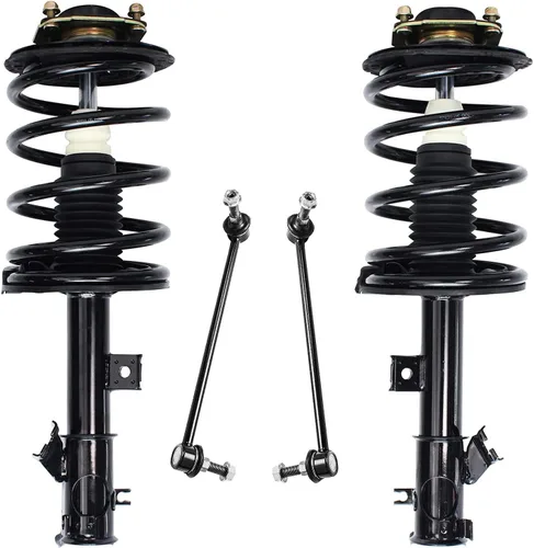 Miniatura 31 de Detroit Axle - Puntales delanteros con resorte helicoidal + enlaces de extremo de barras estabilizadoras de repuesto para Ford Flex Lincoln MKT