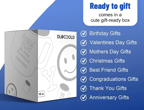 Miniatura 5 de DLOCCOLD Regalos de agradecimiento para mujeres, taza de café con texto en inglés "Thank You for Being Awome", agradecimiento a los empleados